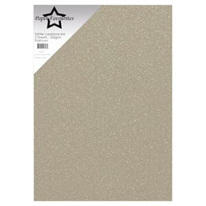 Paper Favourites - Platinum  A4 Glitter Cardstock, 250g