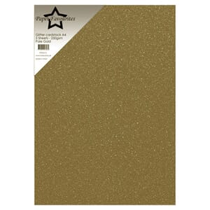 Paper Favourites - Pale Gold A4 Glitter Cardstock, 250g