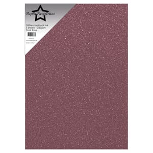 Paper Favourites - Dark Rose A4 Glitter Cardstock, 250g