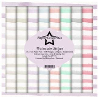 Paper Favourites: Watercolor Stripes Paper Pack, str 6x6 in
