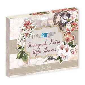 Papers For You - Steampunk Retro Style Flowers Die Cuts