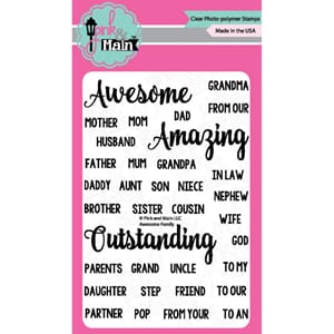 Pink & Main: Awesome Family - Clear Stamps, 4x6 inch