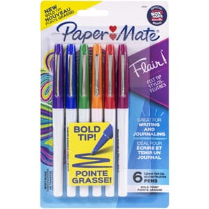 Paper Mate - Bold Flair Felt Tip 1.2mm Pen 6/Pkg