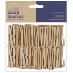 Papermania - Wooden Alphabet Bare Basics, 130/Pkg