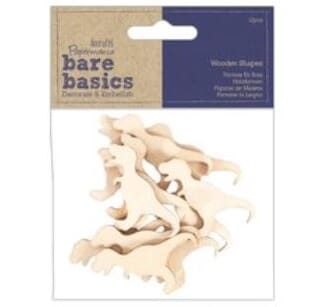 Papermania - T Rex Bare Basics Wooden Shapes