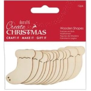 Docraft Bare Basics - Stockings Wooden Shapes, 12/Pkg