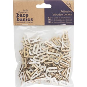 Docraft Bare Basics - Adhesive Wooden Letters, 200/Pkg
