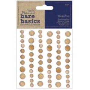 Docraft Bare Basics - Wooden Dots, 60/Pkg
