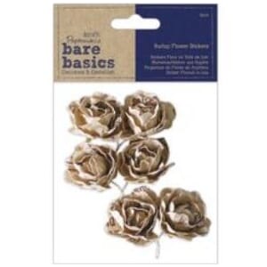 Docraft Bare Basics - Burlap Flowers Blousey, 6/Pkg