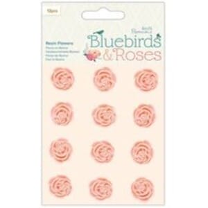 Papermania: Bluebirds & Roses Resin Roses, 12/Pkg