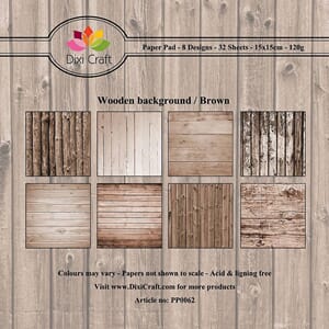 Dixi Craft - Wooden background Brown 6x6 Inch Paper Pad
