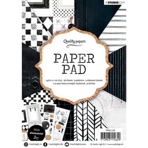 Studio Light: Black/White Paper Pad no 130, str A5, 36/Pkg