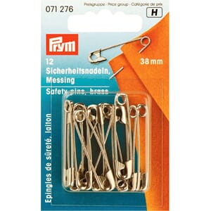Prym - Gullfargede sikkerhetsnåler, str 38mm, 12/Pkg