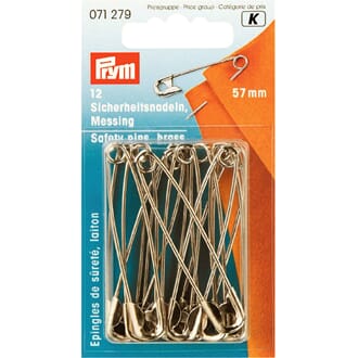 Prym - Gullfargede sikkerhetsnåler, str 57mm, 12/Pkg