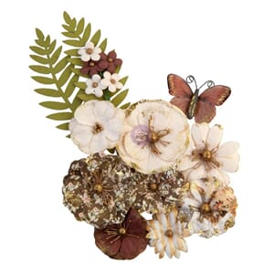 Prima: Peyote/Golden Desert Mulberry Paper Flowers, 12/Pkg