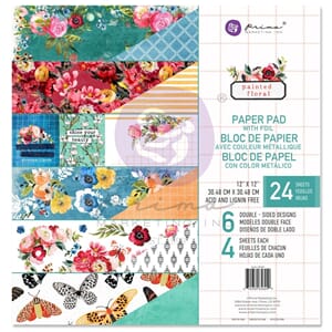 Prima - Painted Floral 12x12 Inch Paper Pad
