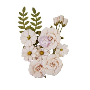 Prima: Porcelain/Farm Sweet Farm Paper Flowers, 12/Pkg