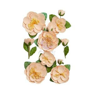Prima: Peach Iced Tea Majestic Paper Flowers, 8/Pkg