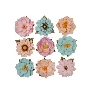 Prima: Tea Lover Peach Tea Flowers, 9/Pkg