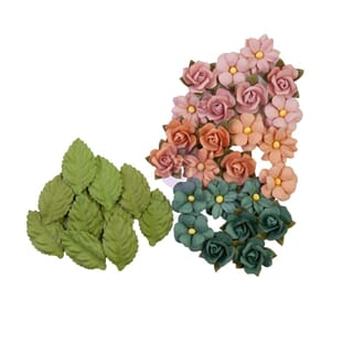 Prima: Abstract Beauty Indigo Paper Flowers, 36/Pkg