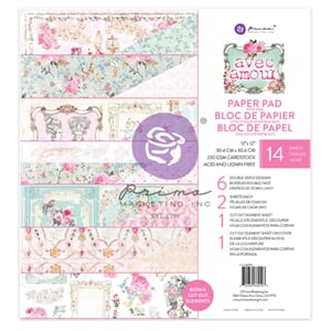 Prima - Avec Amour 12x12 Inch Paper Pad