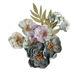 Prima - Blueberry Frosting Paper Flowers 9/Pkg