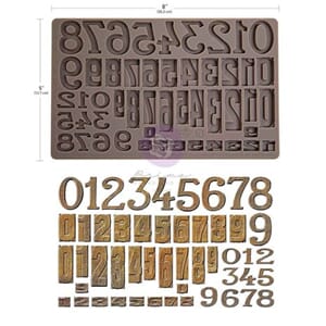 Finnabair - Letterpress Numbers 5x8 Inch Decor Moulds