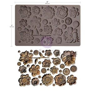 Finnabair - Rusty Flowers 5x8 Inch Decor Moulds