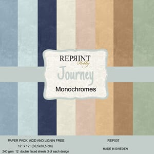 Reprint - Journey Monochromes Cardstock, 12x12 inch