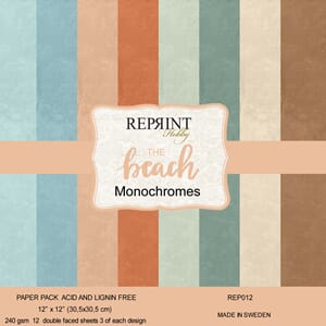 Reprint - The Beach Monochromes Cardstock, 12x12 inch