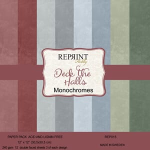 Reprint - Deck the Halls Monochromes, 12x12 inch