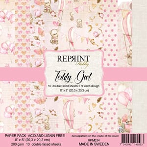 Reprint: Teddy Girl Paper Pack, 8x8 inch