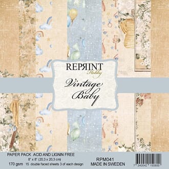 Reprint - Vintage Baby 8x8 Inch Paper Pack