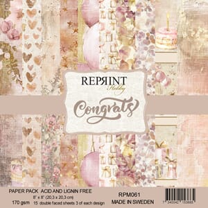 Reprint - Congrats Paper Pack, 8x8 inch