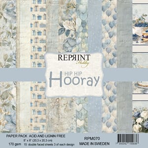 Reprint - Hip hip hooray Paper Pack, 8x8 inch