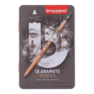 Bruynzeel: Expression Gråblyanter Sett, 12stk