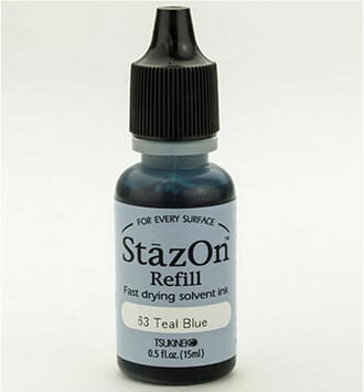 StazOn Ink Refill: Teal Blue, ca 15ml