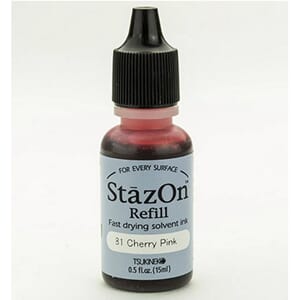 StazOn Ink Refill: Cherry Pink, ca 15ml