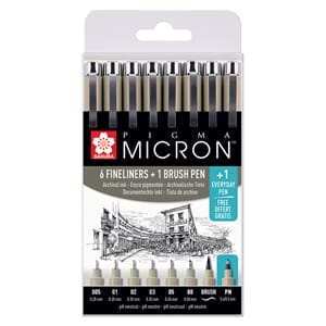 Sakura - Black Pigma Micron Sett, 8 stk