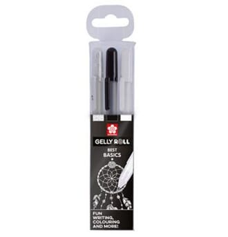 Sakura: White, Black & Glitter - Gelly Roll Medium Point Pen