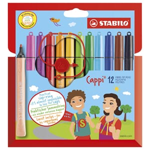 STABILO - Cappi Fibertusjer, 12 farger