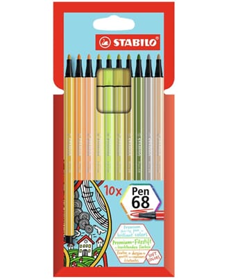 STABILO - Fibre tip Pen 68. 10/Pkg