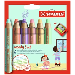STABILO - Woody 3in1 Pastell, 6 farger