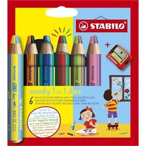 STABILO - Woody Duo 3in1, 6 farger