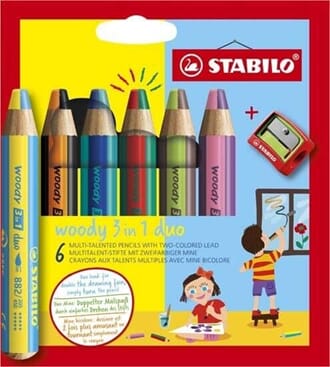 STABILO - Woody Duo 3in1, 6 farger