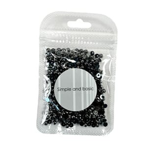 Simple and Basic - Half Pearl Antique Silver, 4 mm