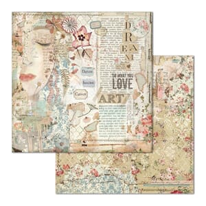Stamperia: Love Art Face Double-Sided Cardstock