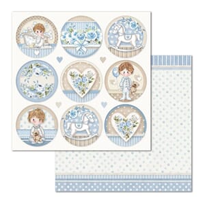 Stamperia: Little Boy Round Double-Sided Cardstock