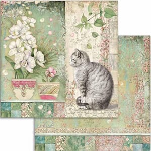 Stamperia: Cat and vase - Orchids and Cats