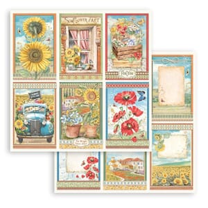 Stamperia: 6 Cards - Sunflower Art